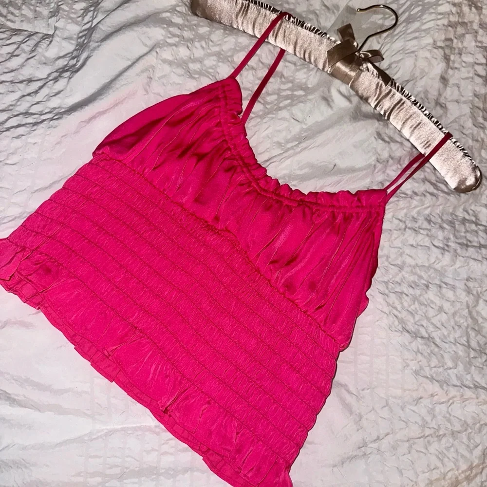 Pink Ruched Tank Top - Picture 2 of 4